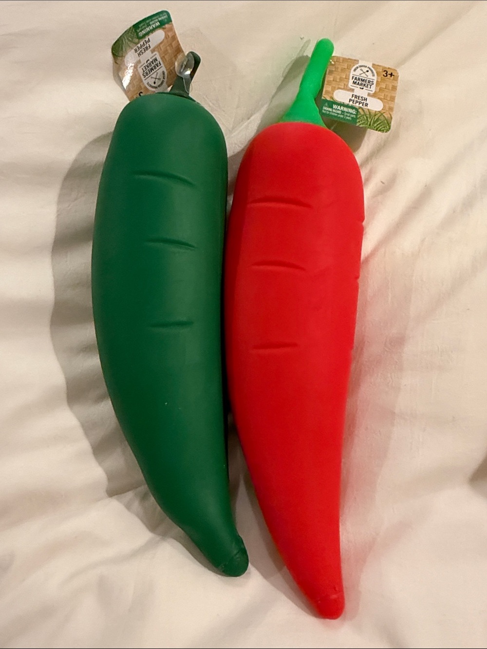 Green & Red squishy Chili Pepper bundled set